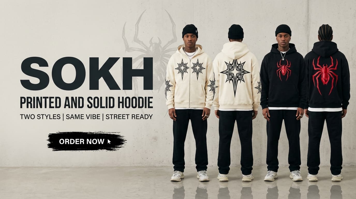 SOKH Printed & Solid Hoodie - Two Styles, Same Vibe, Street Ready